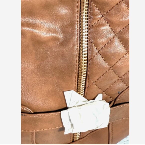 Top Moda Brown Quilted Knee High Boots Women’s 10 New 3” Heel Gold Hardware - Picture 9 of 14